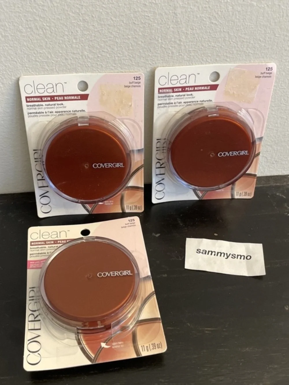 Covergirl Clean Pressed Powder, 125 Buff Beige, With Talc x3